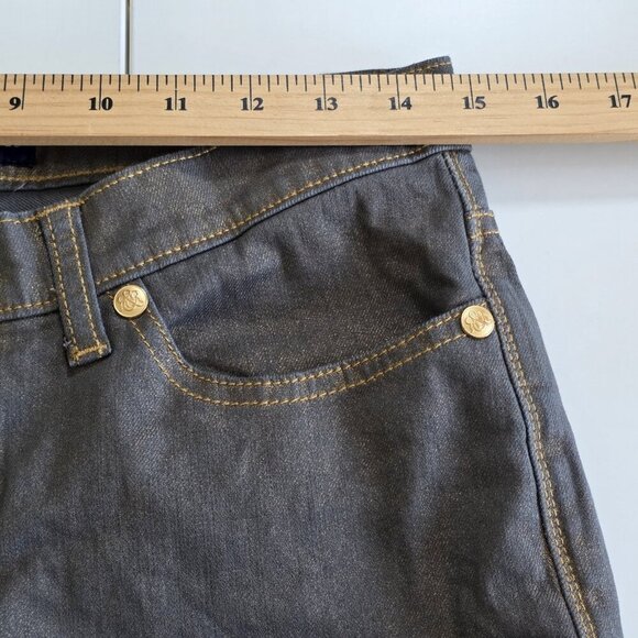 Rock & Republic Jeans Women 10 M 30 Gold Metallic Shimmer Stretch Rocker Grunge - Picture 5 of 16